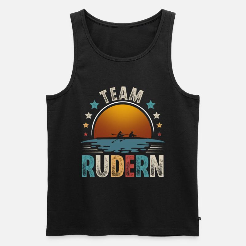 Rudern Ruderer Ruderboot Team - Männer Premium Bio Tank Top - Schwarz