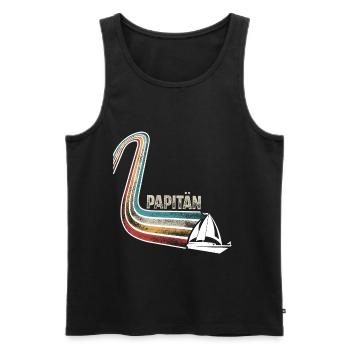 Papitän Vater Papa Segeln Segler Segelboot - Männer Premium Bio Tank Top - Schwarz - Vorne - Michal (187cm)