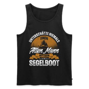 Segeln Segler Segelboot - Männer Premium Bio Tank Top - Schwarz - Vorne - Michal (187cm)
