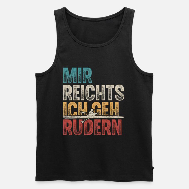 Rudern Ruderer Ruderboot - Männer Premium Bio Tank Top - Schwarz
