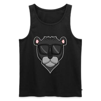 Black panther with sunglasses - Men's Premium Organic Tank Top - black - Front - AI Model Male 178 light (178cm)