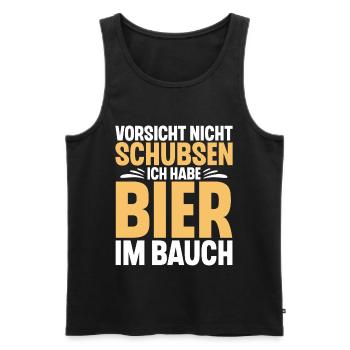 Bier Spruch Lustig Saufen - Männer Premium Bio Tank Top - Schwarz - Vorne - Michal (187cm)