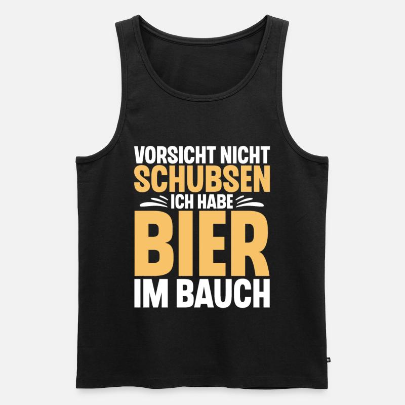 Bier Spruch Lustig Saufen - Männer Premium Bio Tank Top - Schwarz