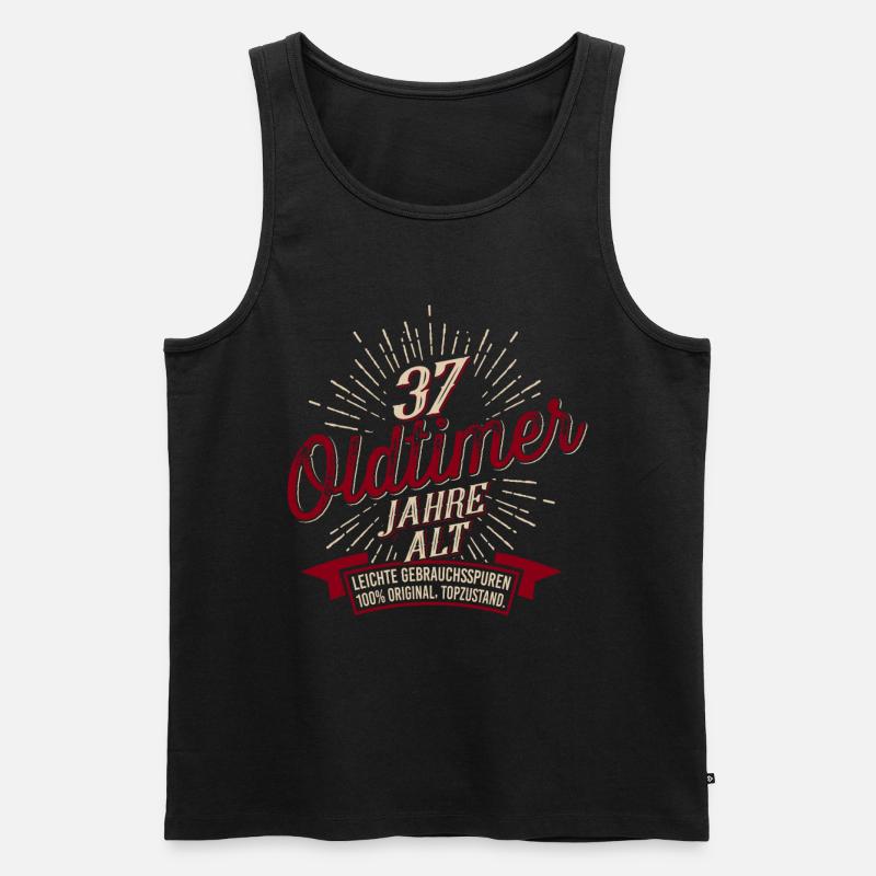 37. Geburtstag Oldtimer - Männer Premium Bio Tank Top - Schwarz