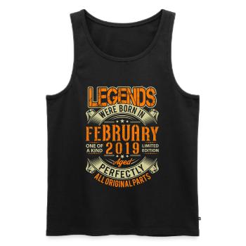 Légende d’anniversaire de février 2019 - Débardeur bio Premium Homme - noir - Devant - Michal (187cm)