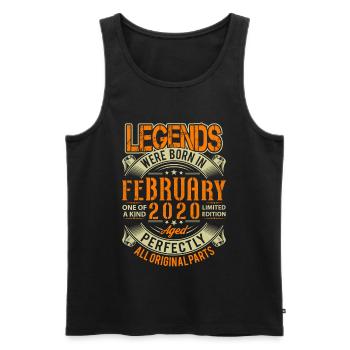 Légende d’anniversaire de février 2020 - Débardeur bio Premium Homme - noir - Devant - Michal (187cm)