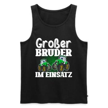 Großer Bruder Im Einsatz Traktor Landwirt - Männer Premium Bio Tank Top - Schwarz - Vorne - Michal (187cm)