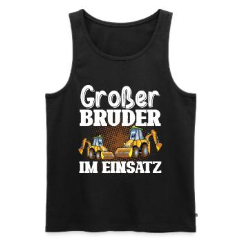 Großer Bruder Im Einsatz Bagger - Männer Premium Bio Tank Top - Schwarz - Vorne - AI Model Male 178 light (178cm)