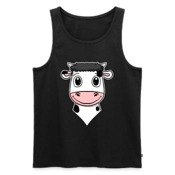 Vache - Débardeur bio Premium Homme - noir - Devant - Michal (187cm)