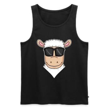 Schaf Illustration - Männer Premium Bio Tank Top - Schwarz - Vorne - AI Model Male 178 light (178cm)