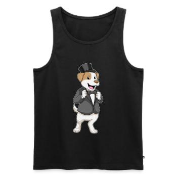 Hund Bräutigam Sakko Hochzeit - Männer Premium Bio Tank Top - Schwarz - Vorne - AI Model Male 178 light (178cm)