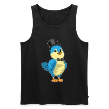 Mariage avec le chapeau haut-de-forme Bird Groom - Débardeur bio Premium Homme - noir - Devant - AI Model Male 178 light (178cm)