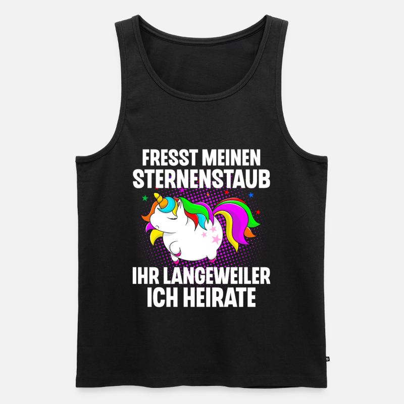 Einhorn Junggesellinnenabschied - Männer Premium Bio Tank Top - Schwarz