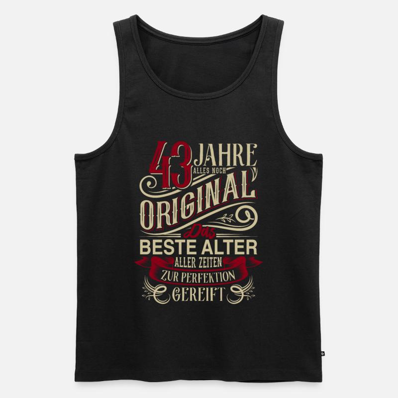 43. Geburtstag Vintage Retro - Männer Premium Bio Tank Top - Schwarz