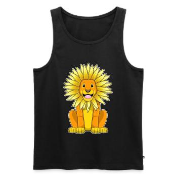 Lion Tournesol - Débardeur bio Premium Homme - noir - Devant - Michal (187cm)
