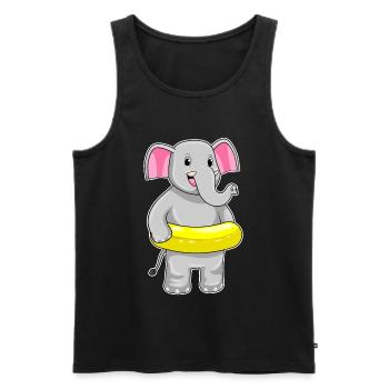 Été de nage dans le ring de nage d’éléphants - Débardeur bio Premium Homme - noir - Devant - Michal (187cm)
