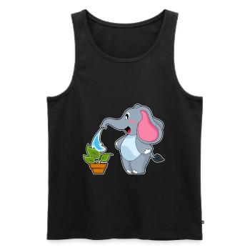 Elefant Gärtner Pflanze Garten - Männer Premium Bio Tank Top - Schwarz - Vorne - Michal (187cm)