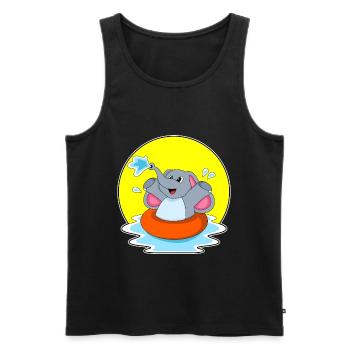 Elefant Schwimmen Schwimmring Sommer - Männer Premium Bio Tank Top - Schwarz - Vorne - AI Model Male 178 light (178cm)