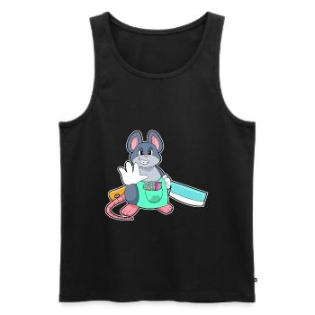 Maus Friseur Rasiermesser - Männer Premium Bio Tank Top - Schwarz - Vorne - AI Model Male 178 light (178cm)