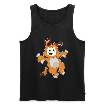 Hund Hasenohren - Männer Premium Bio Tank Top - Schwarz - Vorne - AI Model Male 178 light (178cm)