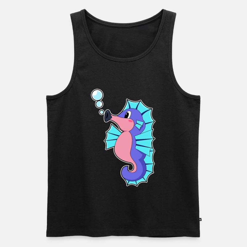 Seepferdchen - Männer Premium Bio Tank Top - Schwarz
