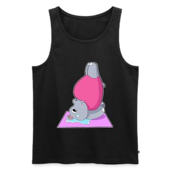 Hippopotamus Yoga Gymnastique - Débardeur bio Premium Homme - noir - Devant - Michal (187cm)