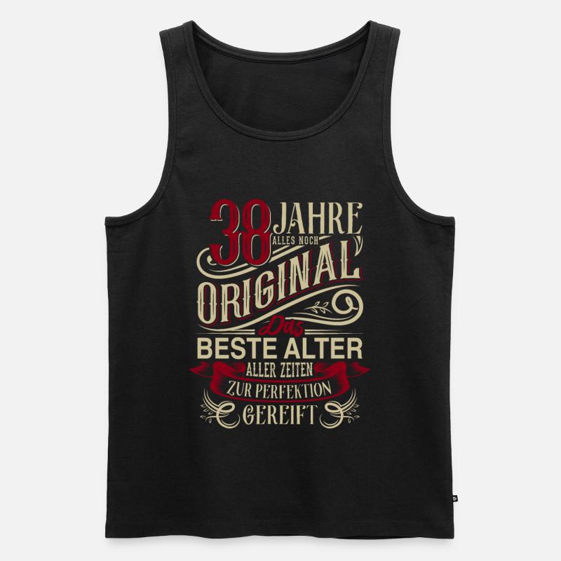 38. Geburtstag Vintage Retro - Männer Premium Bio Tank Top - Schwarz