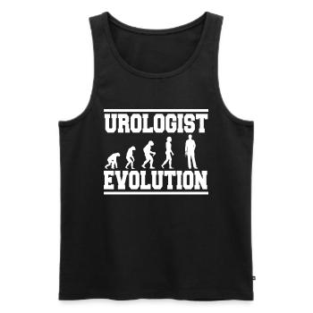 UROLOGUE EVOLUTION Thé - Débardeur bio Premium Homme - noir - Devant - Michal (187cm)