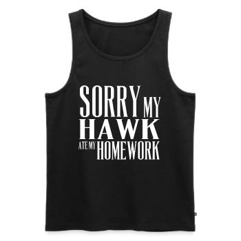 HAWK - Men's Premium Organic Tank Top - black - Front - AI Model Male 178 light (178cm)