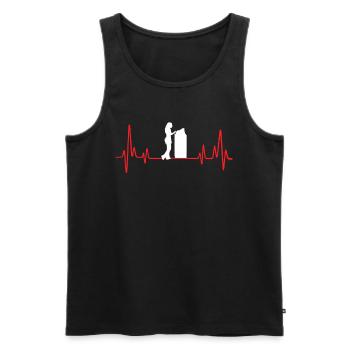 Cashier Heartbeat - Men's Premium Organic Tank Top - black - Front - Michal (187cm)