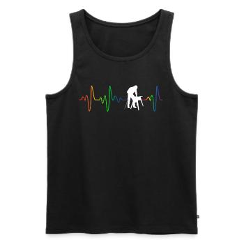 Charpentier homosexuel - Débardeur bio Premium Homme - noir - Devant - AI Model Male 178 light (178cm)