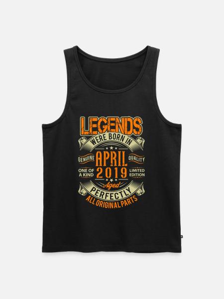 2019 April Birthday Legend - Men's Premium Organic Tank Top - black