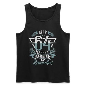 64. Geburtstag Da Fängt Das Leben An - Männer Premium Bio Tank Top - Schwarz - Vorne - AI Model Male 178 light (178cm)