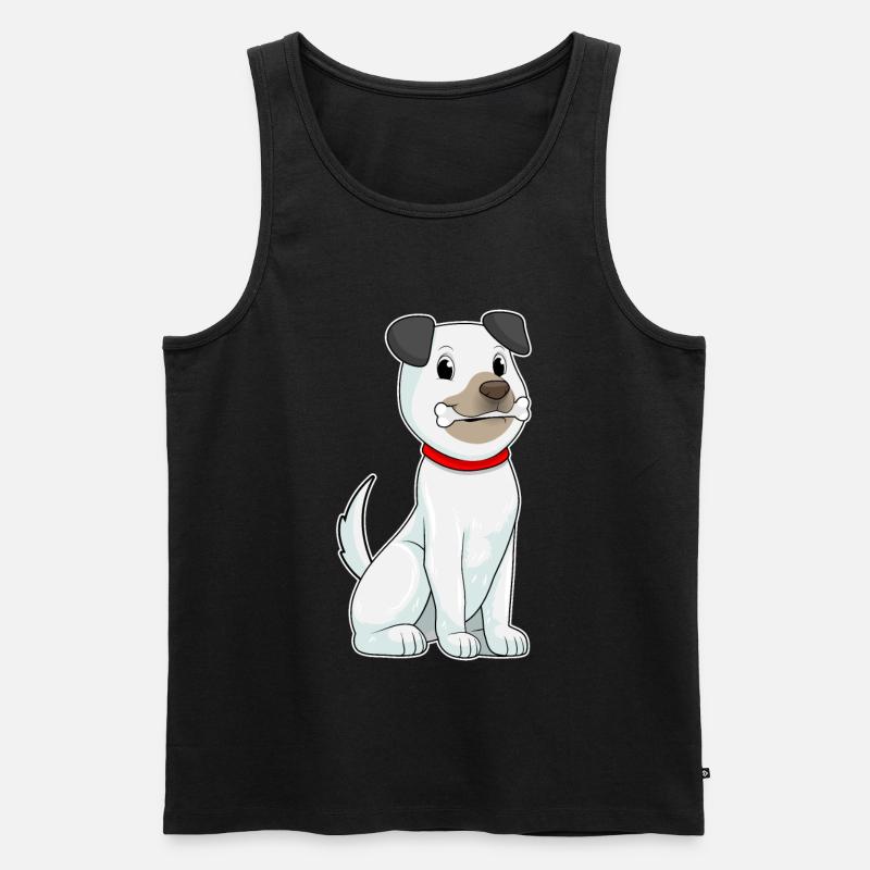 Hund mit Knochen - Männer Premium Bio Tank Top - Schwarz