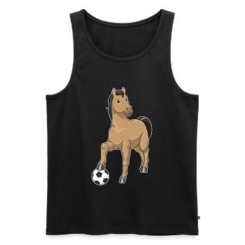 Pferd Fußballspieler Fußball - Männer Premium Bio Tank Top - Schwarz - Vorne - Michal (187cm)