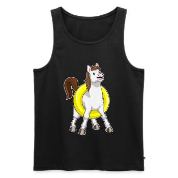 Horse Swimming Swim Ring Summer - Men's Premium Organic Tank Top - black - Front - AI Model Male 178 light (178cm)