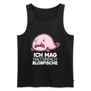 Blobfisch - Männer Premium Bio Tank Top - Schwarz - Vorne - Michal (187cm)