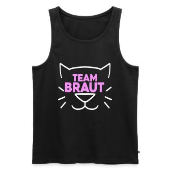 Team Braut Hochzeitsfeier Katze - Männer Premium Bio Tank Top - Schwarz - Vorne - Michal (187cm)