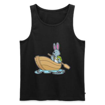 Bunny Small Boat - Men's Premium Organic Tank Top - black - Front - AI Model Male 178 light (178cm)