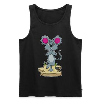 Mouse Yoga Gymnastique - Débardeur bio Premium Homme - noir - Devant - Michal (187cm)