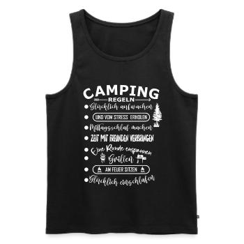 Campingregeln - Männer Premium Bio Tank Top - Schwarz - Vorne - Michal (187cm)