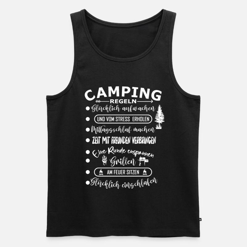 Campingregeln - Männer Premium Bio Tank Top - Schwarz