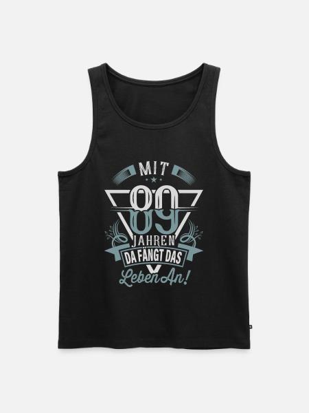89. Geburtstag Da Fängt Das Leben An - Männer Premium Bio Tank Top - Schwarz