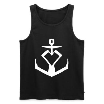 Anker Herz Symbol - Männer Premium Bio Tank Top - Schwarz - Vorne - Michal (187cm)