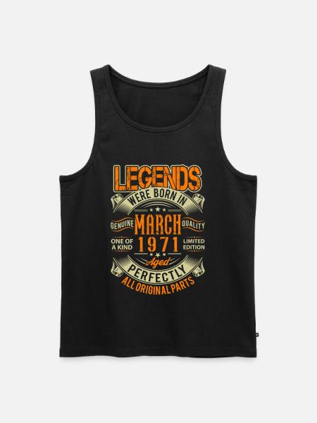 1971 March Birthday Legend - Men's Premium Organic Tank Top - black