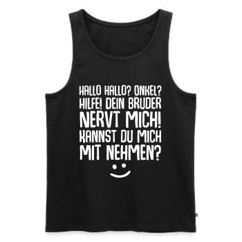 Onkel Nichte Neffe - Männer Premium Bio Tank Top - Schwarz - Vorne - Michal (187cm)