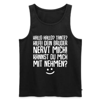 Tante Nichte Neffe - Männer Premium Bio Tank Top - Schwarz - Vorne - Michal (187cm)