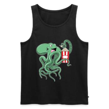 Octopus Popcorn - Men's Premium Organic Tank Top - black - Front - AI Model Male 178 light (178cm)