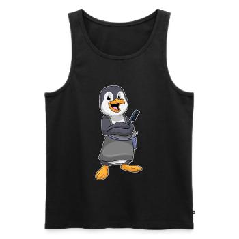 Peigne de coiffeur Pingouin - Débardeur bio Premium Homme - noir - Devant - Michal (187cm)