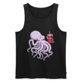 Octopus Mug to go - Men's Premium Organic Tank Top - black - Front - AI Model Male 178 light (178cm)